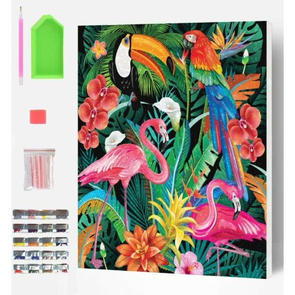 Gyémántszemes festmény 40x30 cm, Trópusi