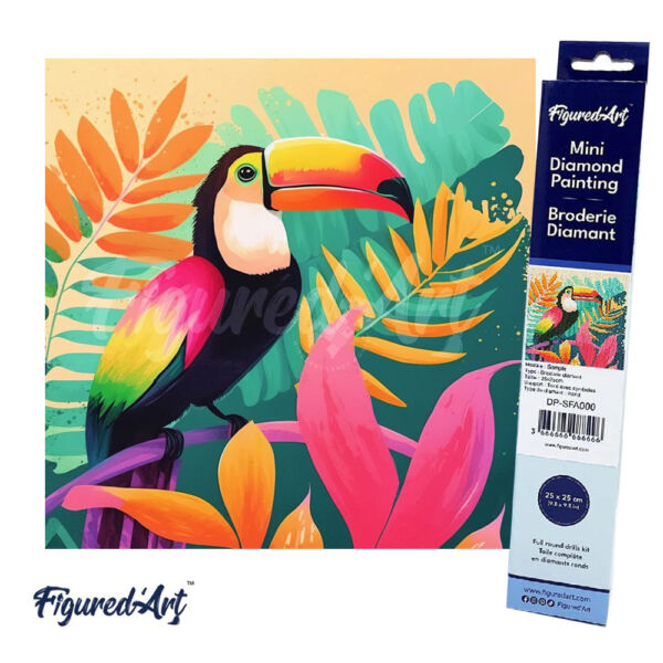 Figured'Art Gyémántszemes festmény 20x25cm, Trópusi tukán