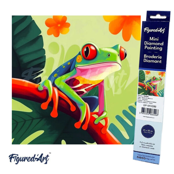 Figured'Art Gyémántszemes festmény 20x25cm, Vörösszemű levelibéka