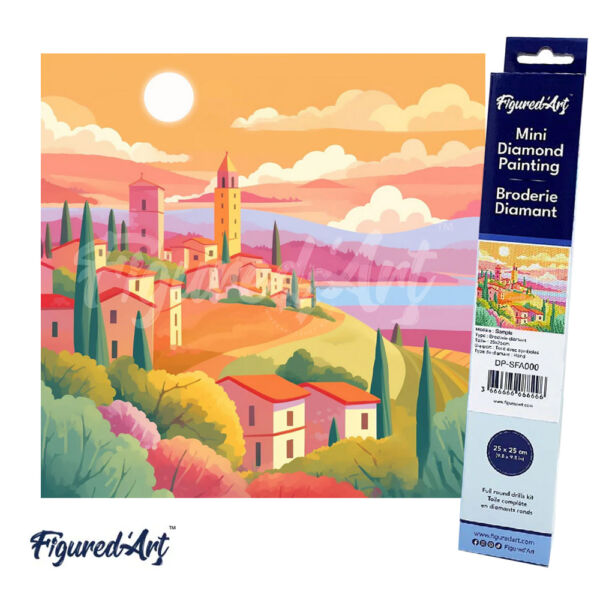 Figured'Art Gyémántszemes festmény 25x25cm, Tavaszi Toszkána