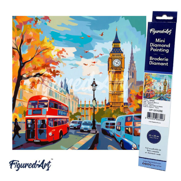 Figured'Art Gyémántszemes festmény 25x25cm, London ősszel