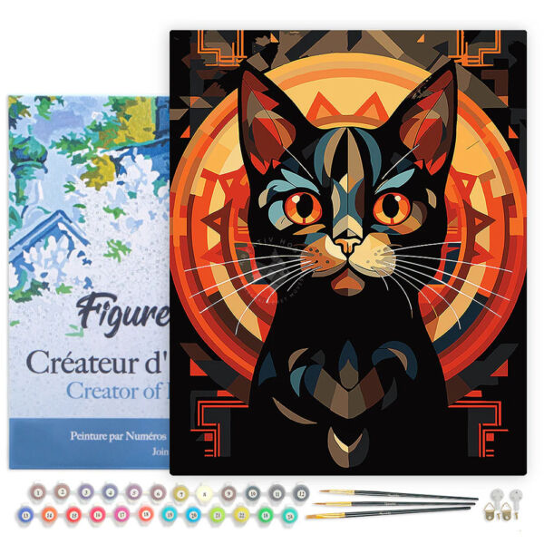 Figured'Art Számozott kifestő 50x40cm, Art Déco macska