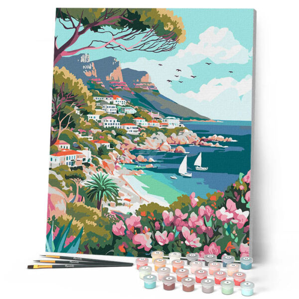 Figured'Art Számozott kifestő 40x50cm, Virágzó tengerpart