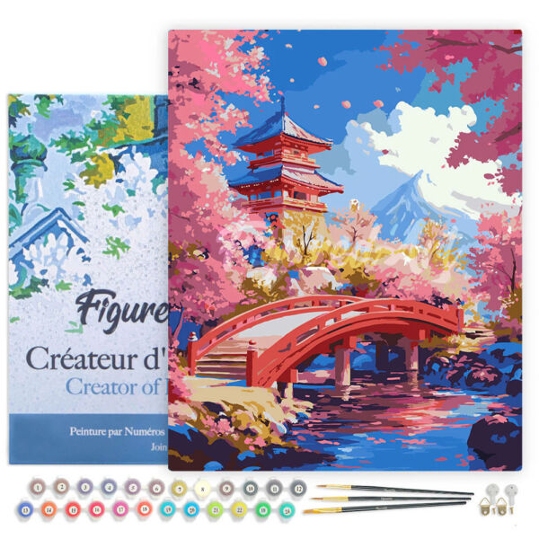 Figured'Art Számozott kifestő 50x40cm, Japán tavasszal