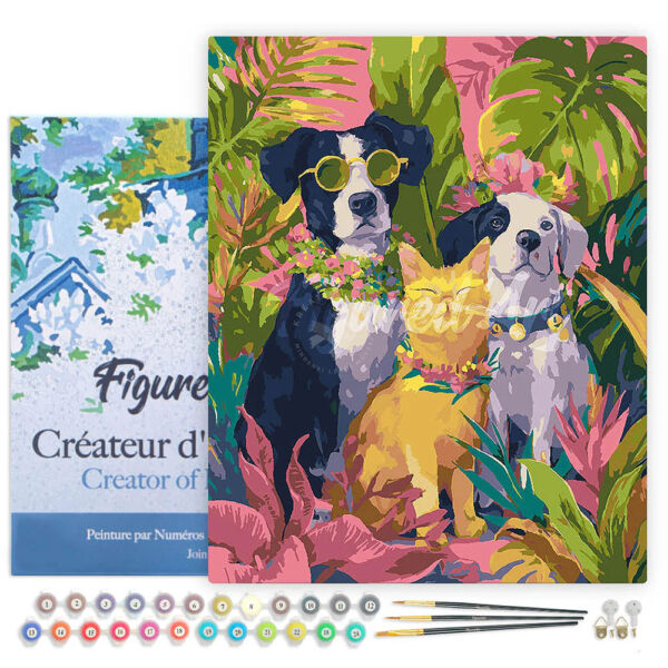 Figured'Art Számozott kifestő 50x40cm, Állati barátok