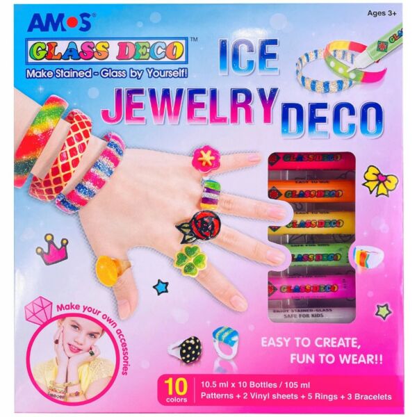 AMOS üvegmatrica-festék: ékszer készítő készlet (10x10,5ml)
