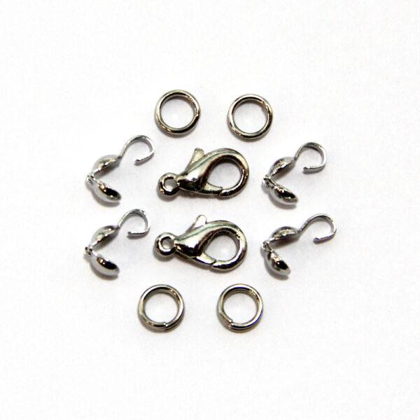 Lánckapocs Csomófogóval 10mm Ródium