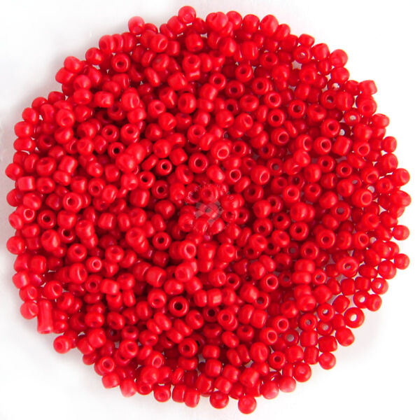 Kásagyöngy opak, Piros 2mm, 15g/cs