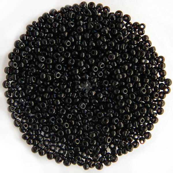 Kásagyöngy opak, Fekete 2mm, 15g/cs