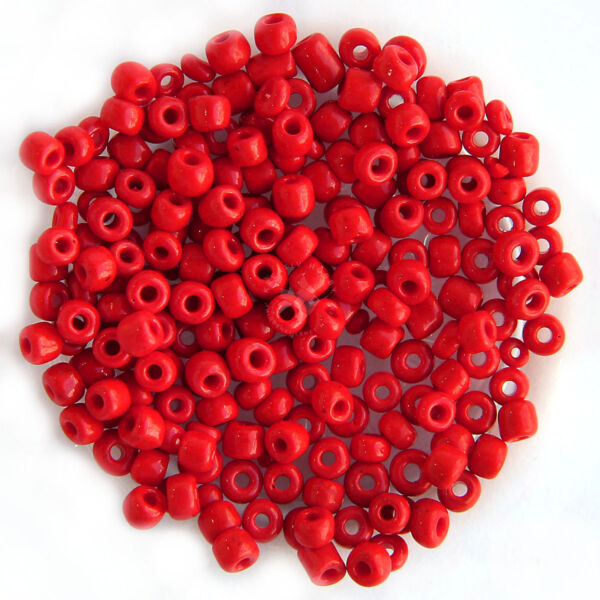 Kásagyöngy opak, Piros 4mm, 15g/cs