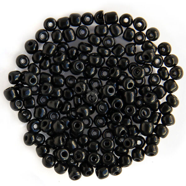 Kásagyöngy opak, Fekete 4mm, 15g/cs