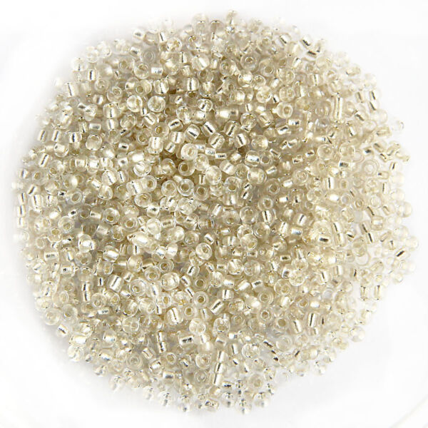 Kásagyöngy ezüstközepű, Fehér 2mm 15g/cs