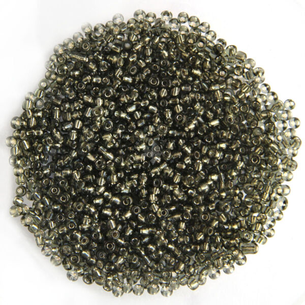 Kásagyöngy ezüstközepű, Fekete 2mm 15g/cs