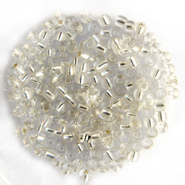 Kásagyöngy ezüstközepű, Fehér 4mm 15g/cs