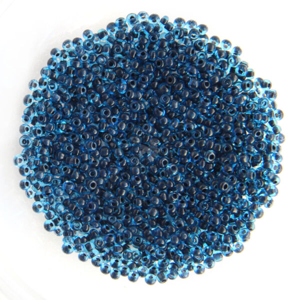Kásagyöngy festettközepű, Fekete-kék 2mm 15g/cs