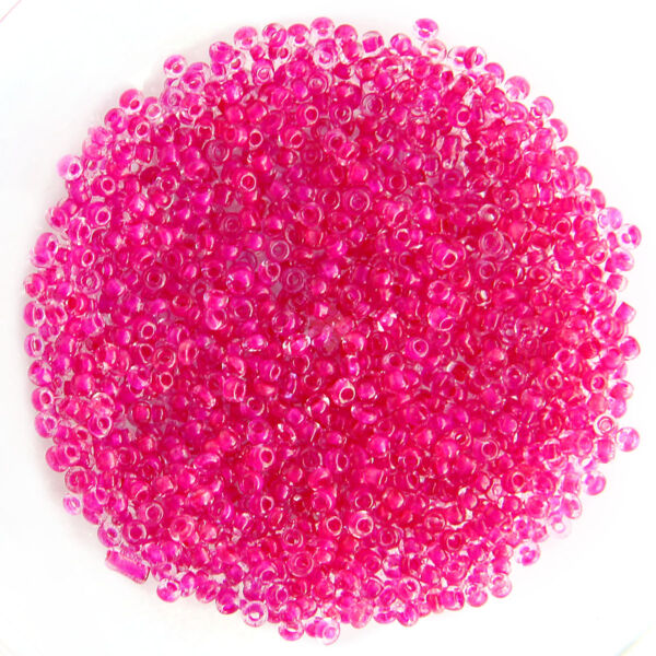 Kásagyöngy festettközepű, Ciklámen-Kristály 2mm 15g