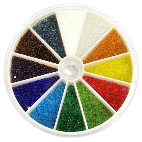 kásagyöngy készlet átlátszó kicsi 11 szín