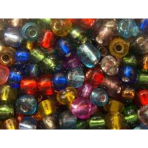 Kásagyöngy, ezüstközepű vegyes 4mm