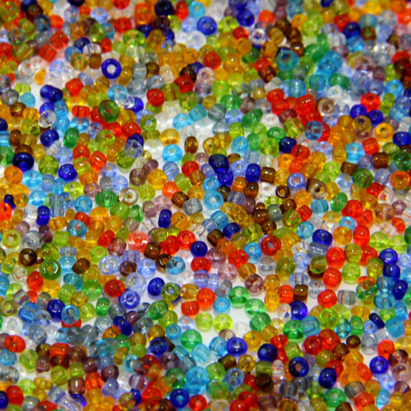 Kásagyöngy, átlátszó vegyes 250gr 2mm