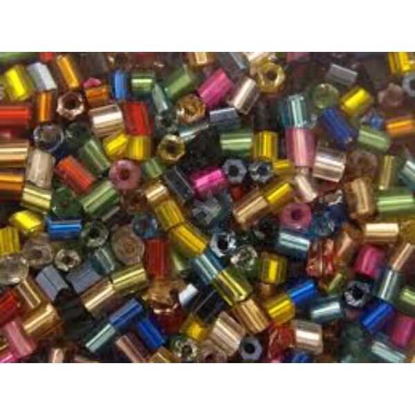 Szalmagyöngy, vágott szélű vegyes 2mm