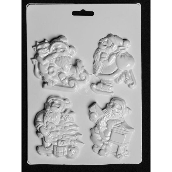 Műanyag öntőforma - Mikulások 4db