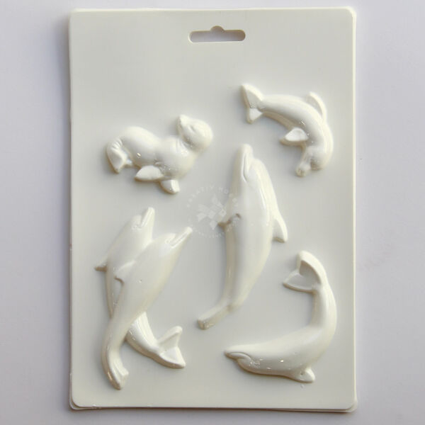 Műanyag öntőforma - Delfinek és fóka 5db