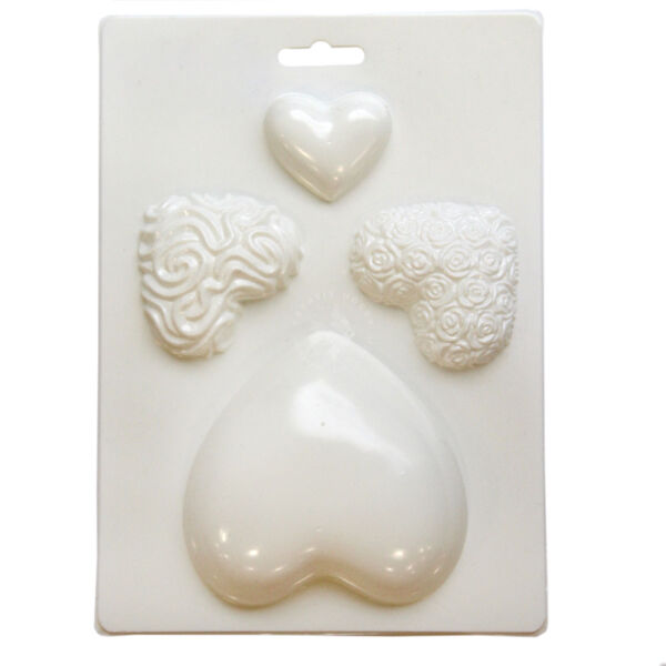 Műanyag öntőforma - Szívek 4db