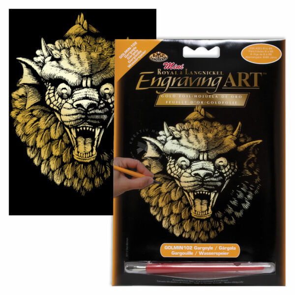 Mini karckép arany - Vízköpő 13x18cm