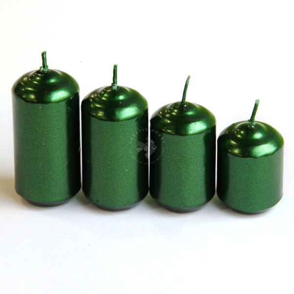 metál adventi gyertya 4db zöld