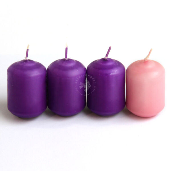 Adventi gyertya 4db LILA-RÓZSASZÍN