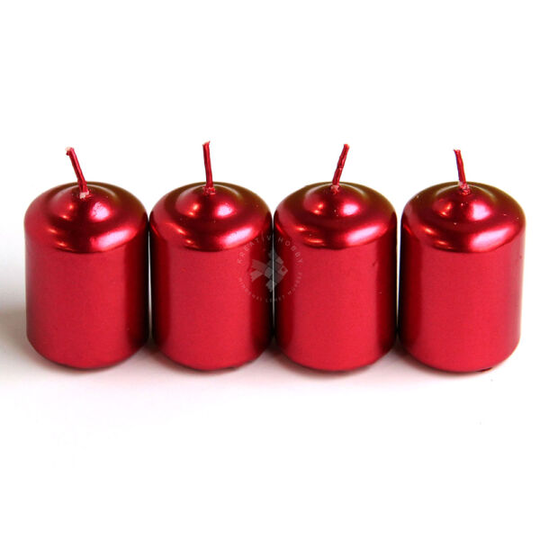 metál adventi gyertya 4db piros