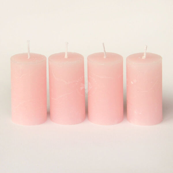 Rusztikus adventi gyertya 4db RÓZSASZÍN