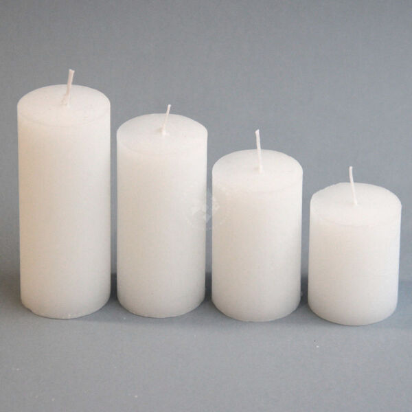 Adventi gyertya rusztikus, lépcsőzetes 4db FEHÉR