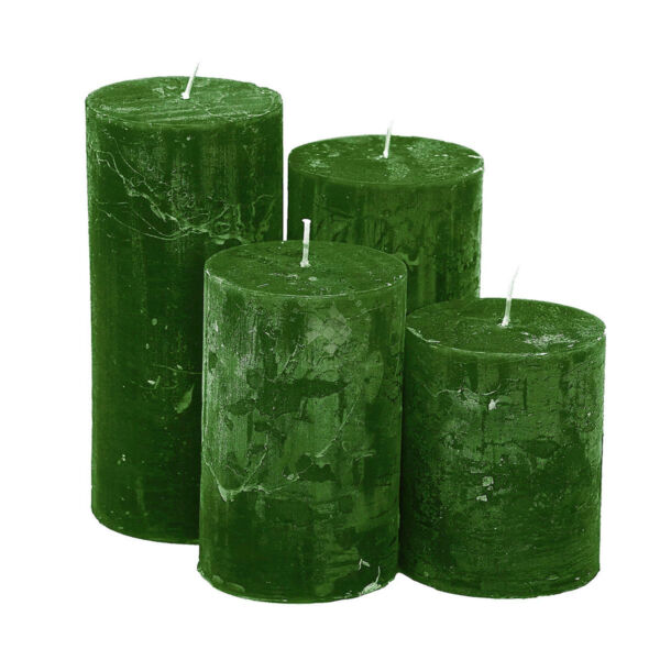 Adventi gyertya rusztikus, lépcsőzetes 4db ZÖLD