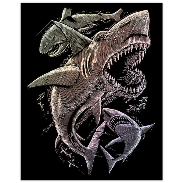 Karckép holografikus - Cápák 20x25,5 cm