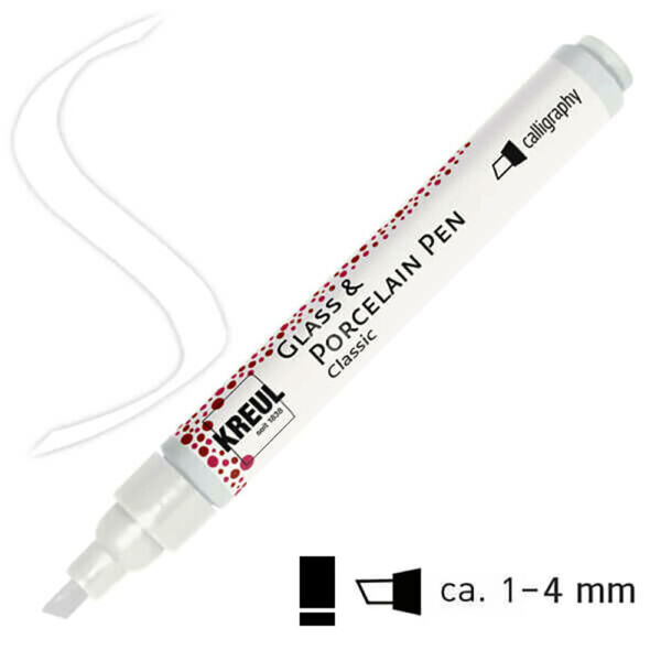 Égethető porcelánfilc vágotthegyű fehér