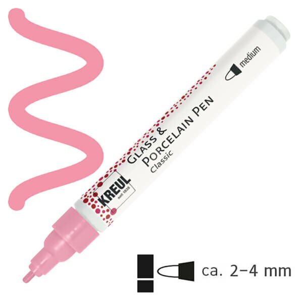 Égethető üveg és  porcelánfestő filctoll 2-4mm rózsaszín 16404