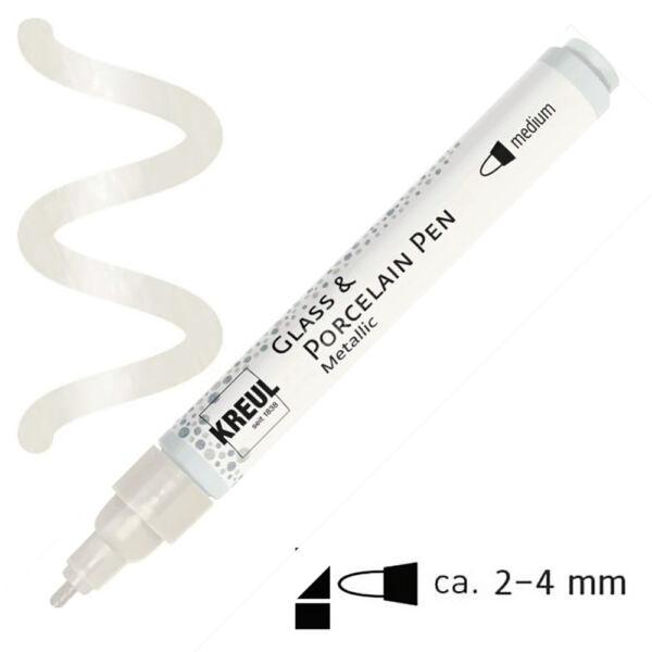 Égethető porcelánfilc 2-4mm,metál fehér 18418