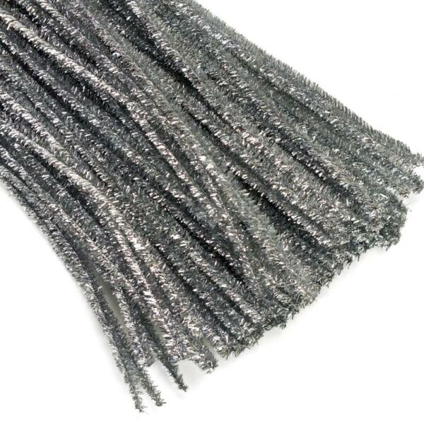 Zsenília 6mm/30cm, 10db METÁL-EZÜST