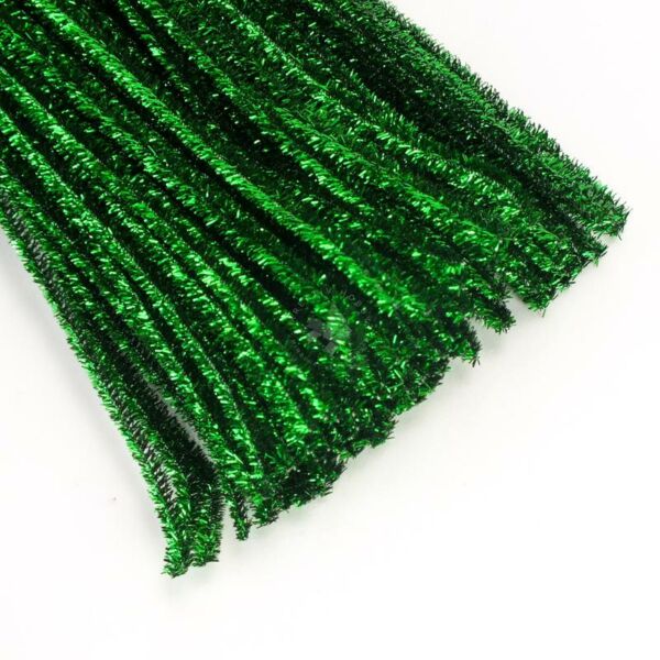 Zsenília 6mm/30cm, 10db METÁL-ZÖLD