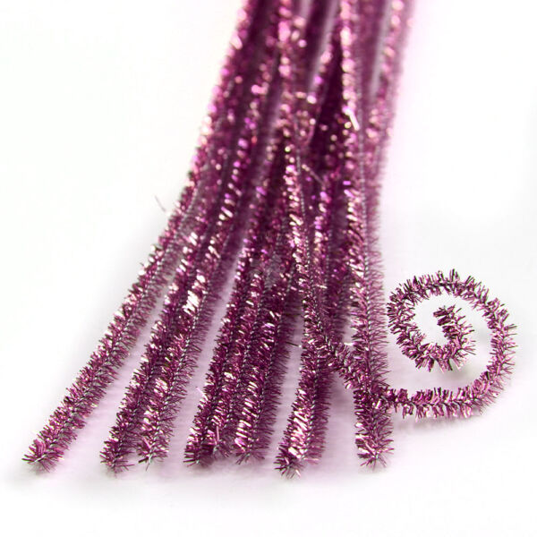 Zsenília 6mm/30cm, 10db METÁL-LILA