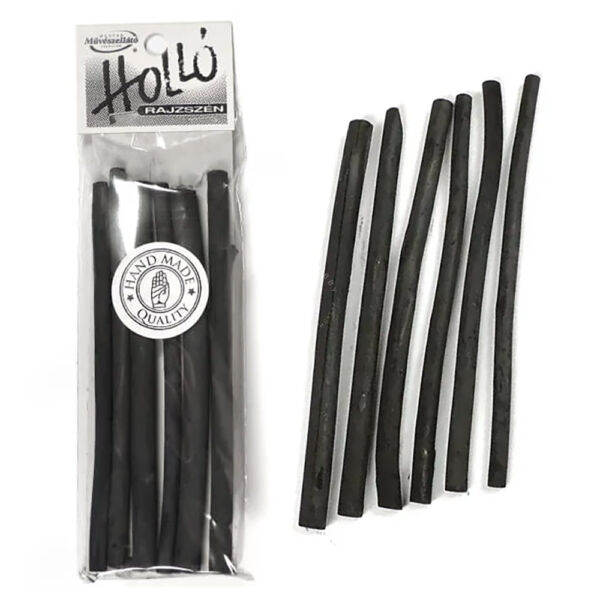 HOLLÓ égetett rajzszén, vékony 6db 