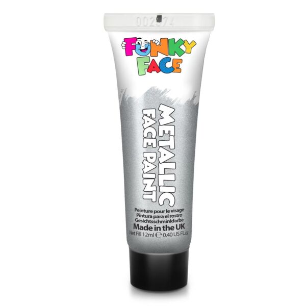 Metál arcfesték tubusban, 12ml ezüst