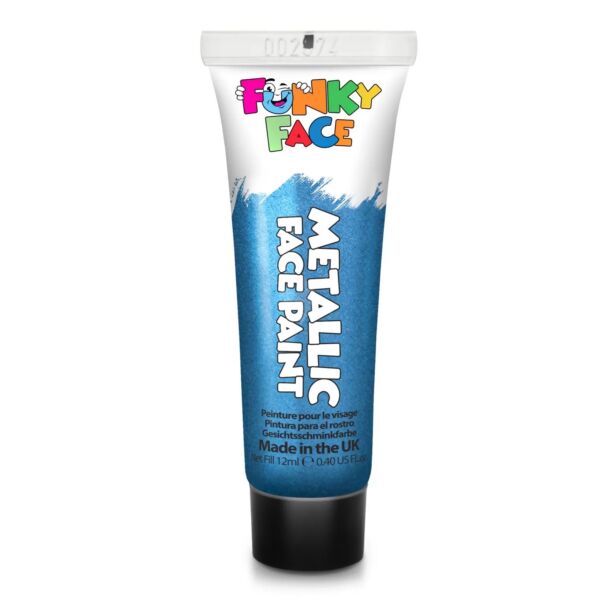 Metál arcfesték tubusban, 12ml kék