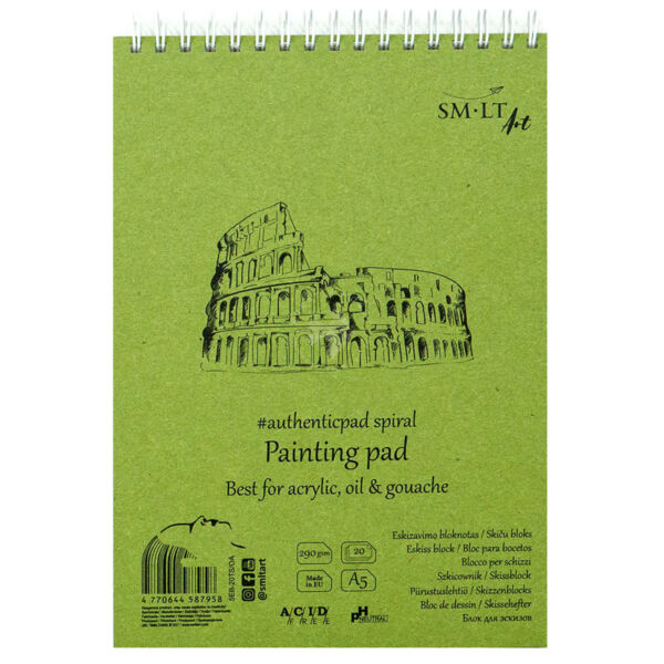 Akriltömb - SMLT Drawing Pad - Fehér, 290gr, 20 lapos A5