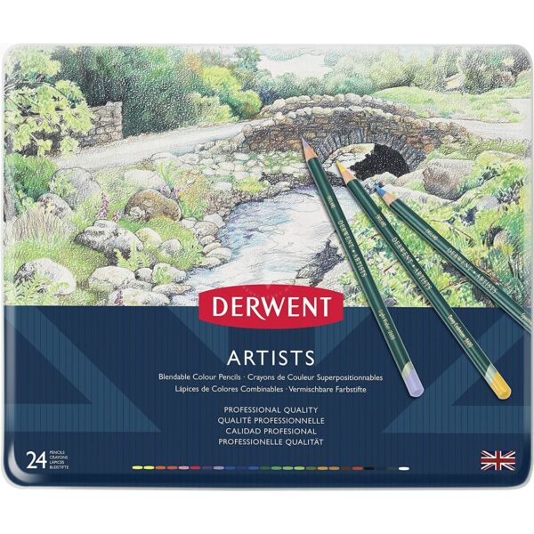 Derwent - Artist színes művész ceruzakészlet fémdobozban, 24 szín