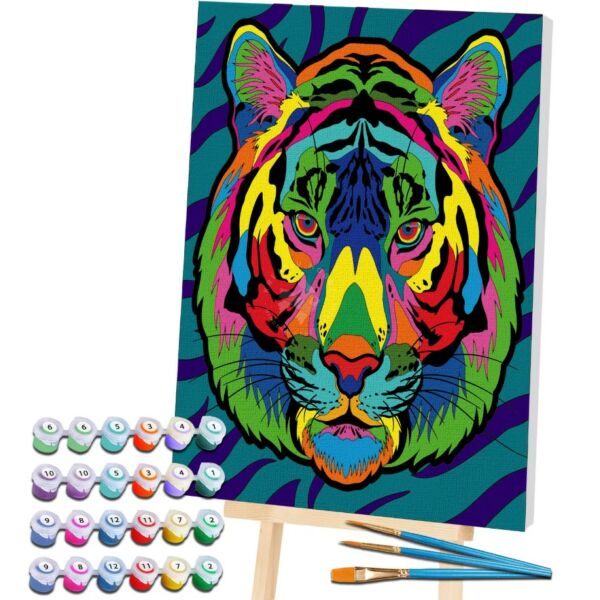 Számozott kifestő 40x30 cm, Tigris