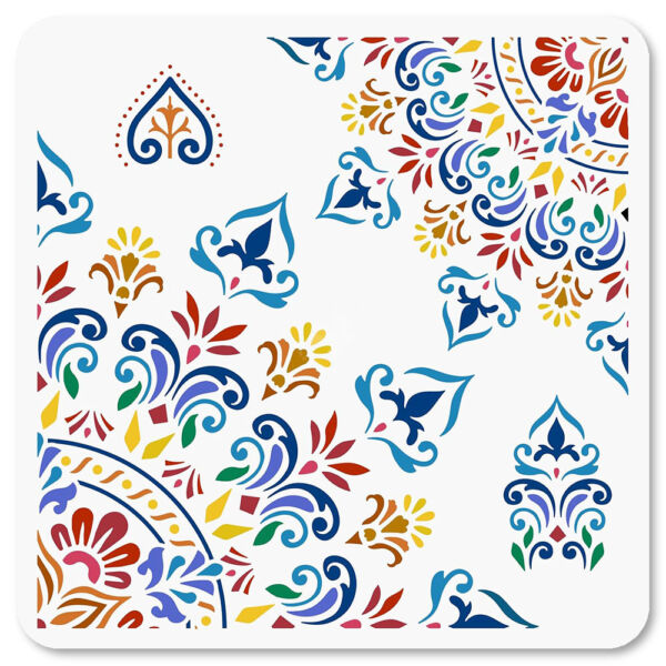 Stencil 30x30cm, sarokdísz mintázatú