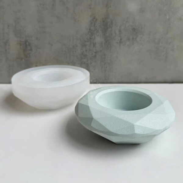 Fazettázott mécsestartó szilikon öntőforma 10,5cm