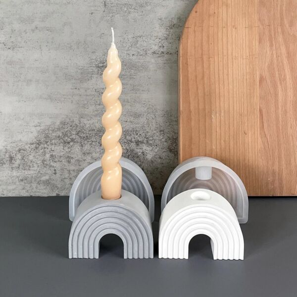 Félköríves gyertyatartó szilikon öntőforma 7,4cm